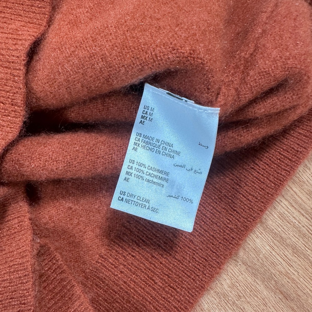 Charter Club Sweater Women M Rust Orange Cashmere Crewneck LS Luxury - Picture 6 of 10